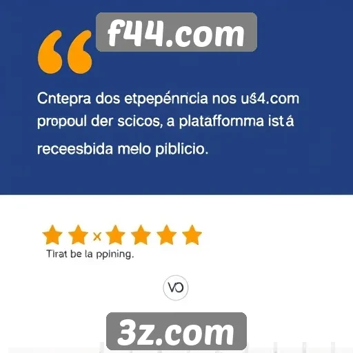 Feedback de usuários sobre a experiência no f44.com